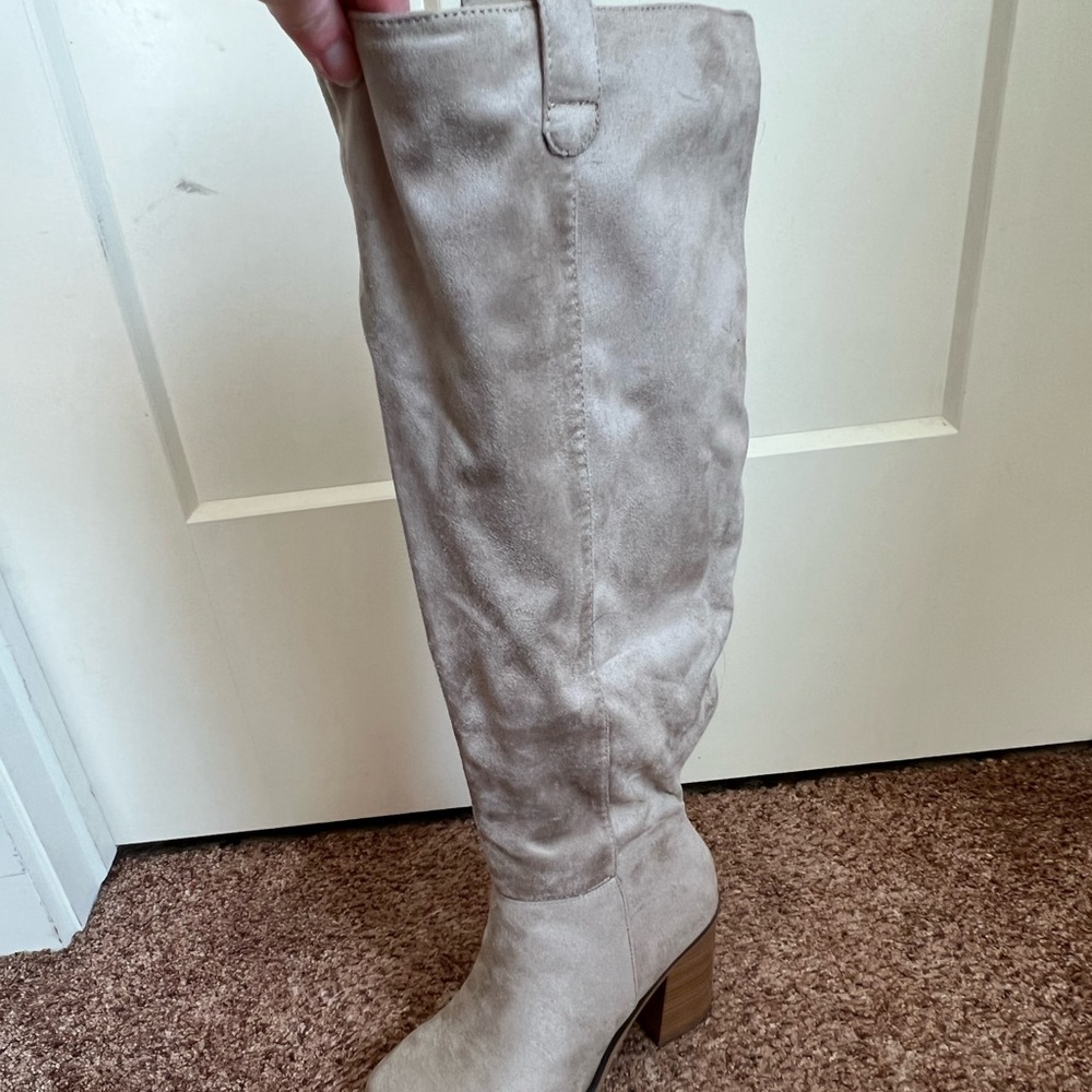 Over the knee heeled boots